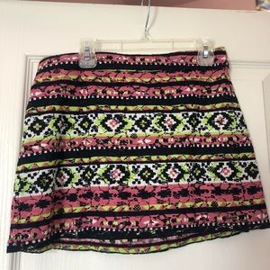 Tribal print mini skirt